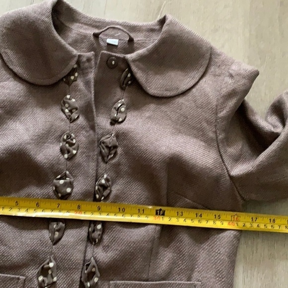 Boden linen blazer jacket tweed polka‎ dots natural - Picture 7 of 13